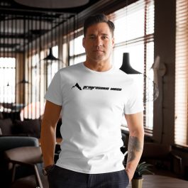 Men’s premium cotton t-shirt White – Black Logo